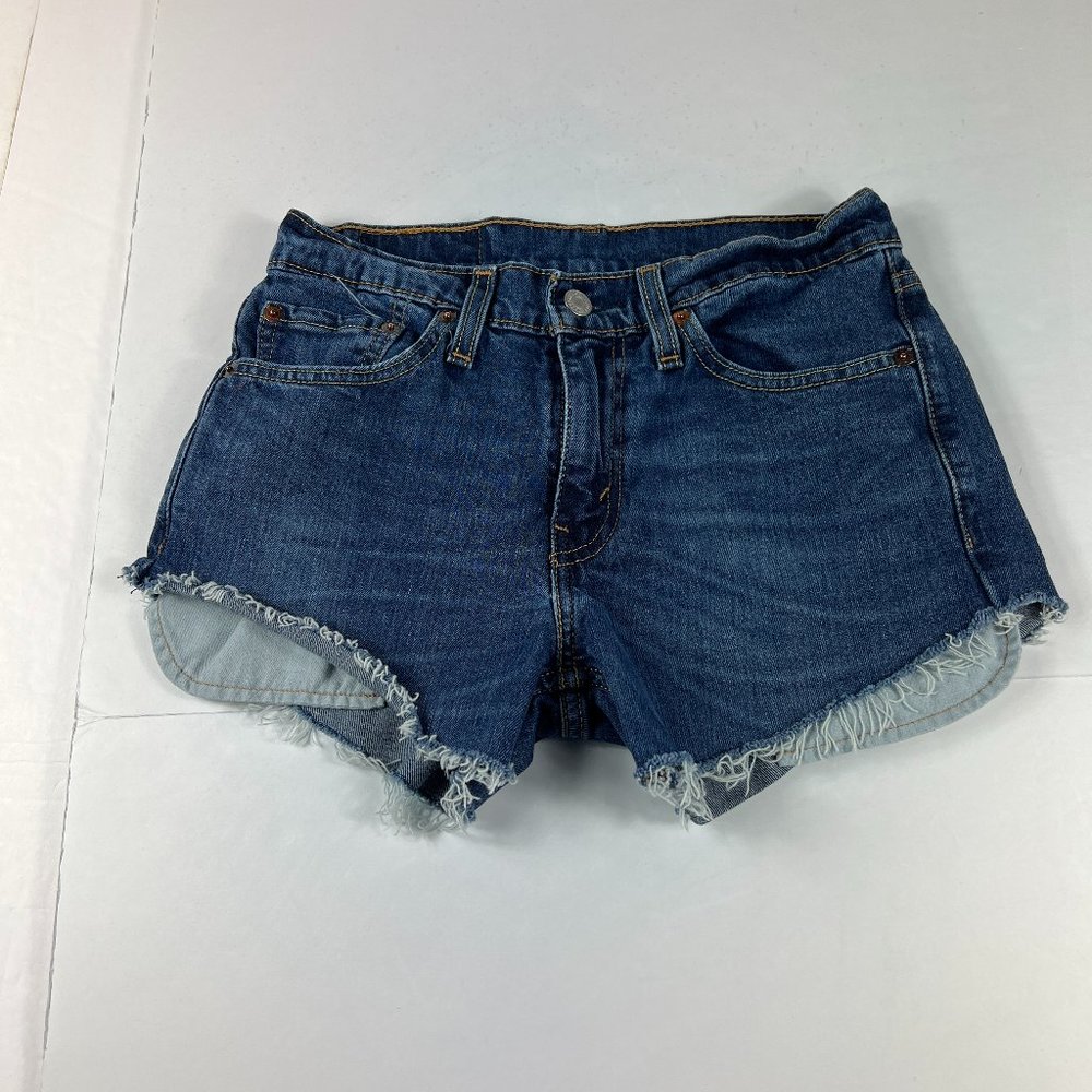 Levi's Jean Short Men 26* 511 Blue Cut Off Frayed Hem Stretch Denim Jorts Tag 28
